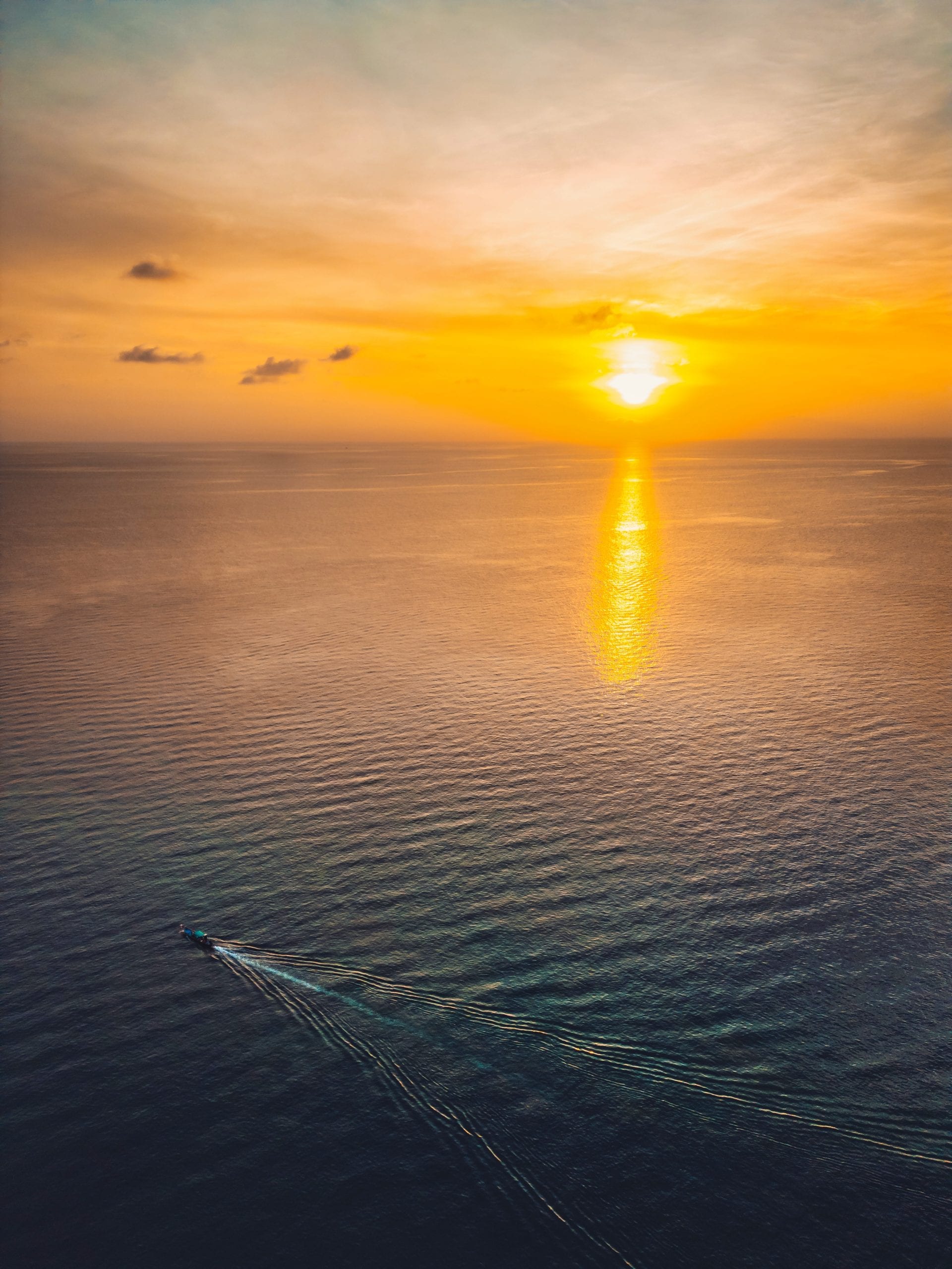 Calm water off Koh Tao at the end of a freediving day