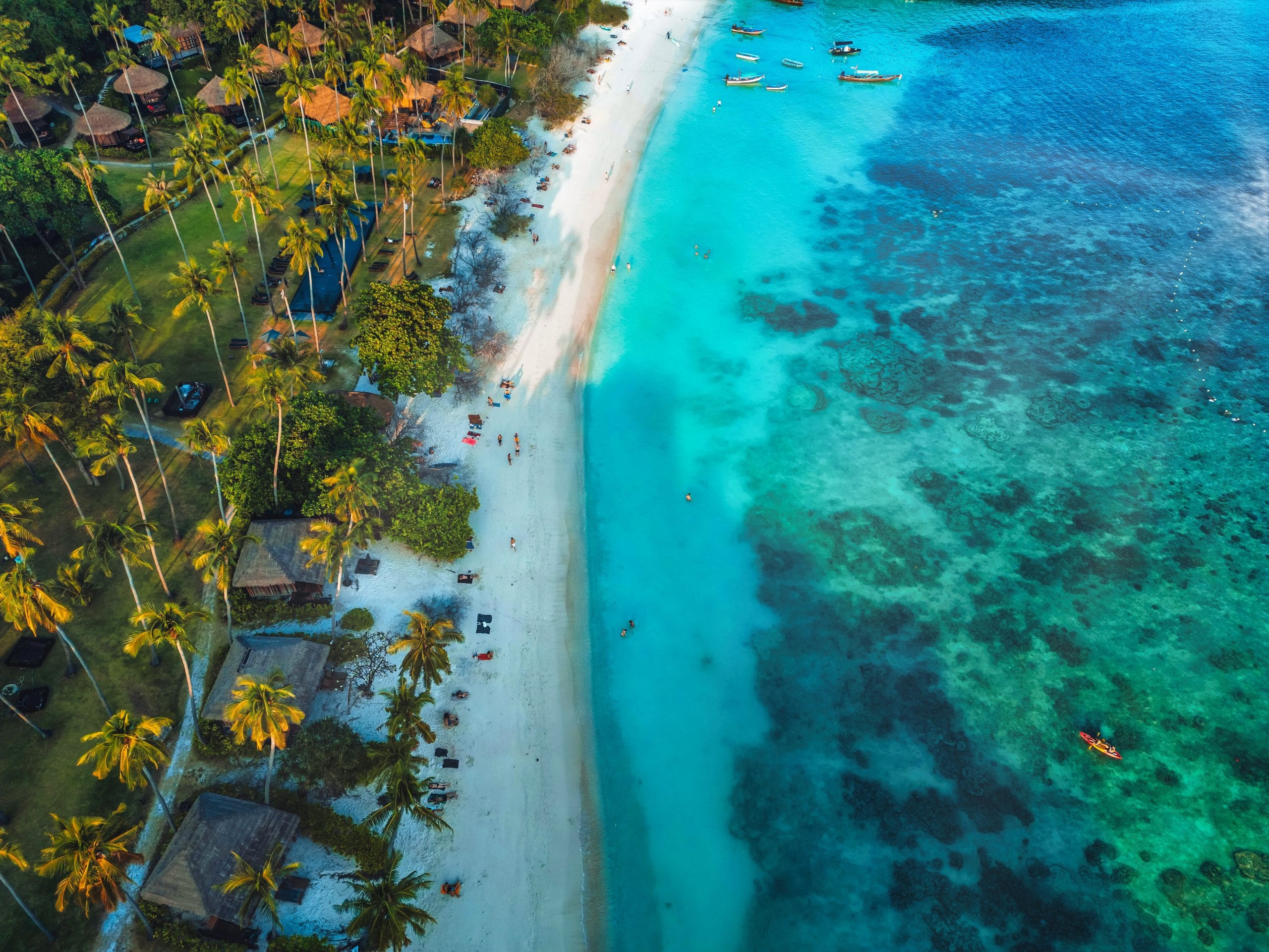 Sairee Beach from the air, one of the spots covered in the guide