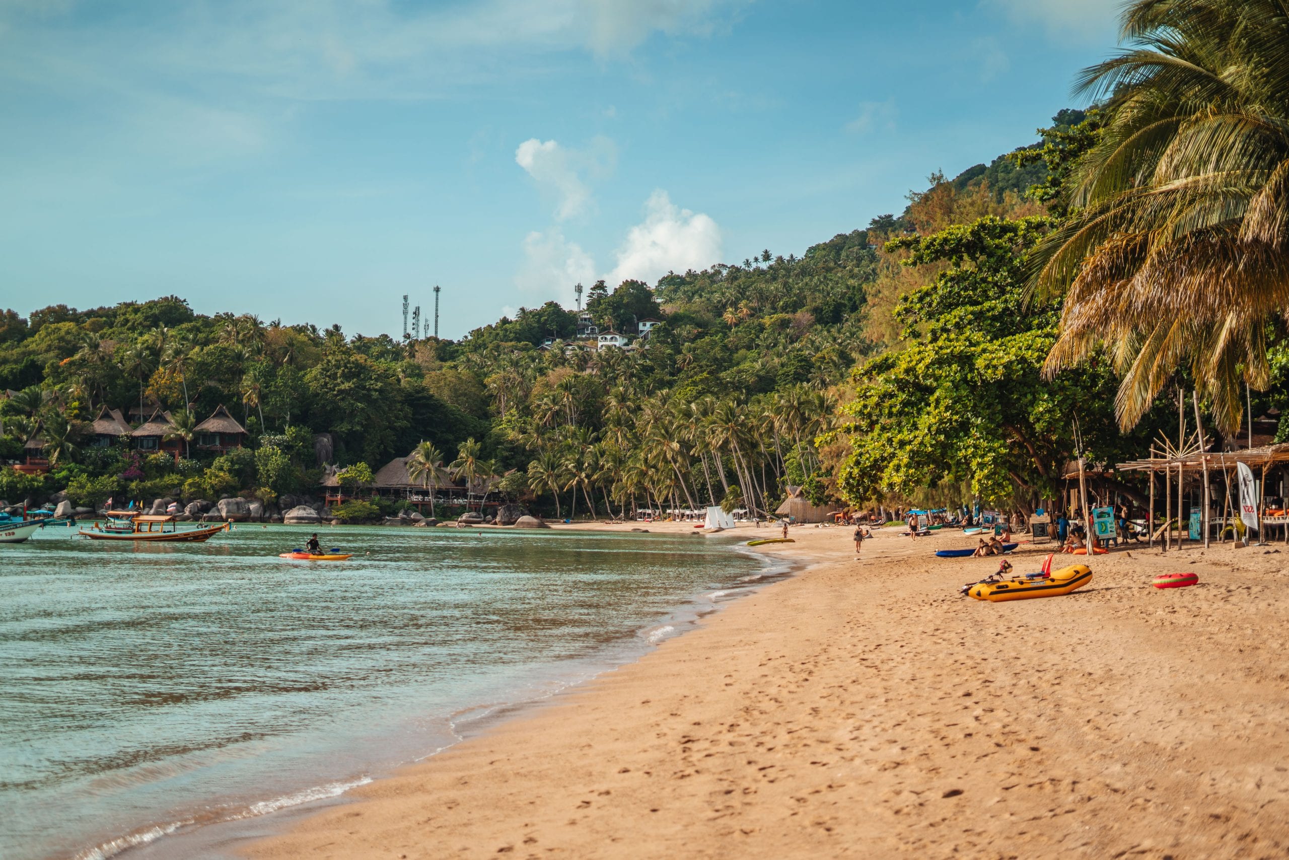 Sairee Beach, the longest and busiest stretch of sand on Koh Tao