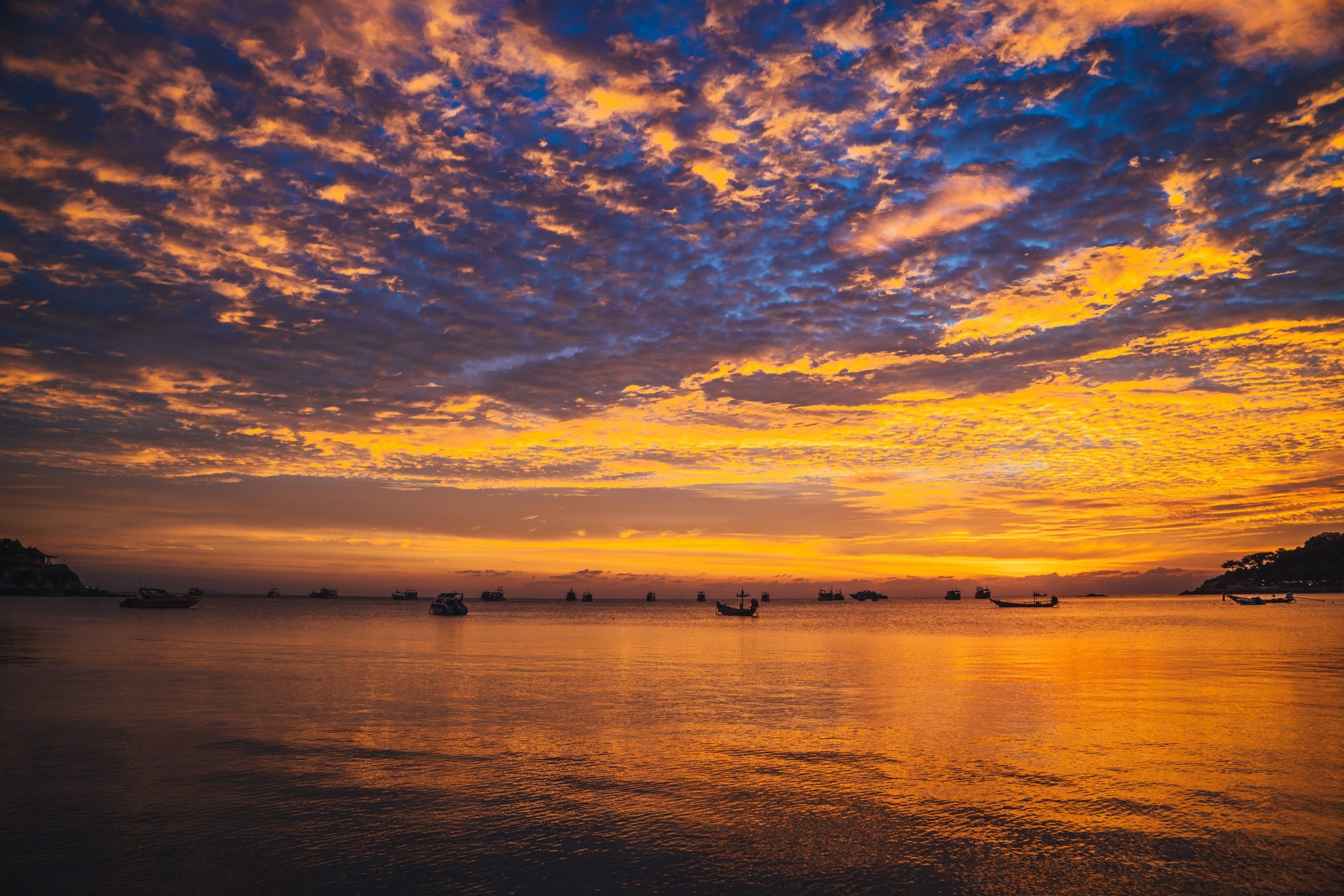 Sunset over the west coast of Koh Tao