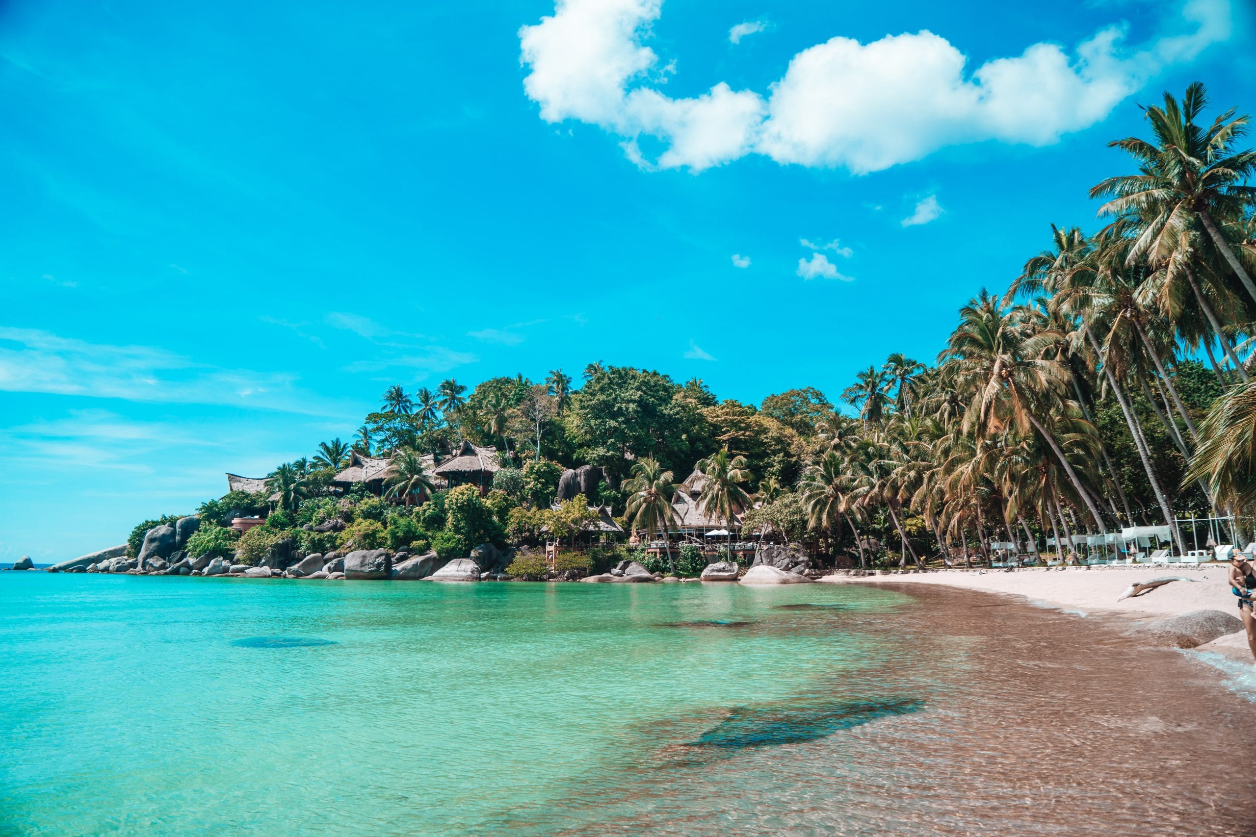 Shade on a Koh Tao beach, the thing people forget to plan for