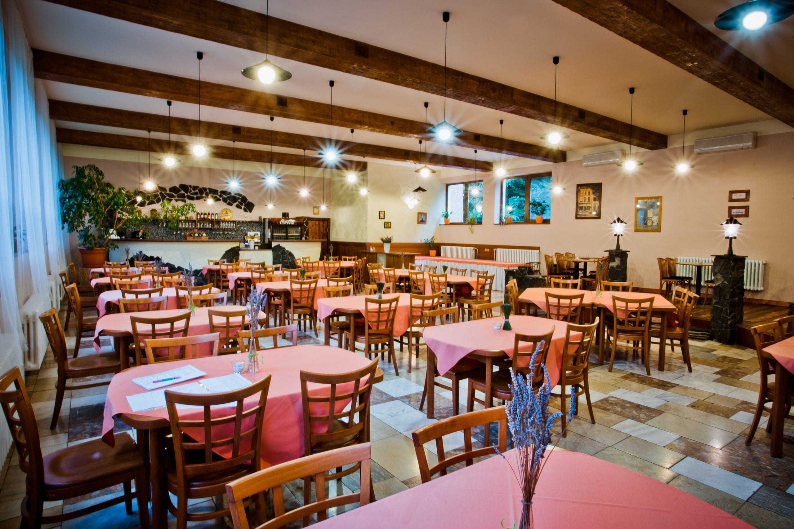 A Koh Tao restaurant dining room before the evening rush